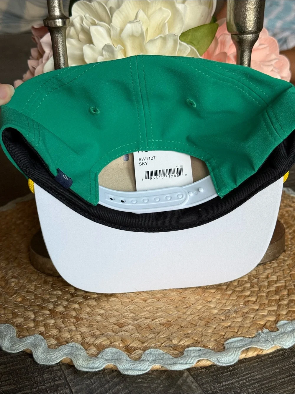 Masters Inspired Swannies Golf ⛳️ Pimento Cheese Kids Green Rope-Trim Hat
